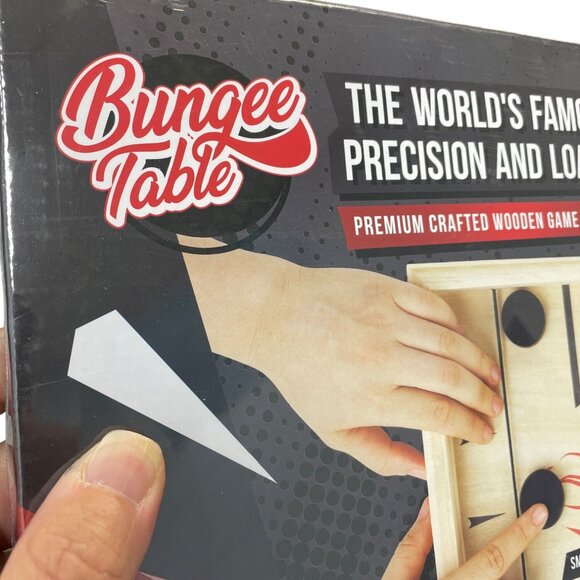 Bungee Table Wooden Fast-Paced Game Set With Elastic Bands Pucks SKU 9417 - Picture 2 of 10